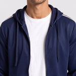 KZZ Men's Spring Hooded Half-Zip Long-Sleeve Top and Straight-Leg Pants