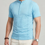 KZZ Men's Solid-Color Slim-Fit Casual Polo Shirt