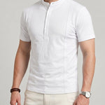 KZZ Men's Solid-Color Slim-Fit Casual Polo Shirt