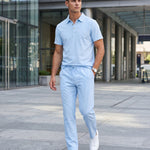 KZZ Casual short-sleeved shirt and loose-fitting trousers
