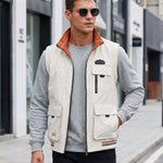 KZZ Men's single-piece stand-up collar double-sided vest