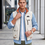 KZZ Men's single-piece stand-up collar double-sided vest