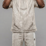 KZZ Men's Summer Hooded Short-Sleeve Set