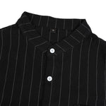 KZZ Men's striped long-sleeve shirt with a stand-up collar and trousers