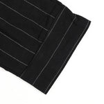 KZZ Men's striped long-sleeve shirt with a stand-up collar and trousers
