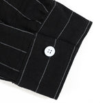 KZZ Men's striped long-sleeve shirt with a stand-up collar and trousers