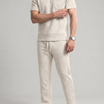 KZZ Short-sleeved polo shirt and drawstring cargo pants