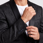 KZZ Men's Slim Fit Printed Suit Jacket