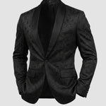 KZZ Men's Slim Fit Printed Suit Jacket