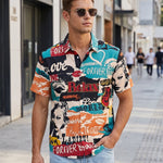 KZZ Men's Retro Casual Short-Sleeve Shirt