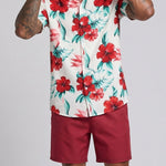 KZZ Men's Hawaiian-Print Two-Piece Set