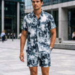 KZZ Tie-dye short-sleeve shirt and shorts set