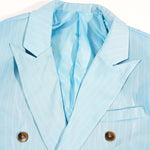 KZZ British-style striped double-breasted blazer and trousers