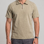 KZZ Men's Loose-Fit Pure Half-Zip Polo Shirt