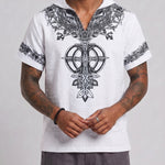 KZZ Men's Summer Hooded V-Neck T-Shirt