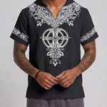 KZZ Men's Summer Hooded V-Neck T-Shirt