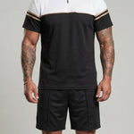 KZZ Short-sleeve half-zip T-shirt and drawstring shorts