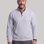 KZZ Men's Casual Long-Sleeve Waffle-Knit Pullover