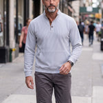 KZZ Men's Casual Long-Sleeve Waffle-Knit Pullover
