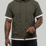 KZZ Men's Summer Casual Short-Sleeve Hoodie