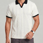 KZZ Men's Jacquard Textured Polo Shirt