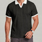 KZZ Men's Jacquard Textured Polo Shirt