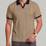 KZZ Men's Jacquard Textured Polo Shirt