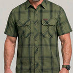 KZZ Men's Summer Short-Sleeve Plaid Shirt