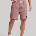 KZZ Men's Waffle-Knit Casual Shorts