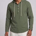 KZZ Men's Striped Hooded Shirt