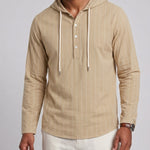 KZZ Men's Striped Hooded Shirt