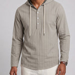 KZZ Men's Striped Hooded Shirt