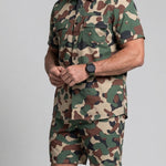 KZZ Men's Camouflage Print Two-Piece Set