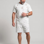 KZZ Acid-wash vintage T-shirt and shorts set
