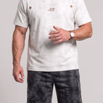 KZZ Acid-wash vintage T-shirt and shorts set
