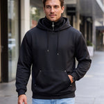 KZZ Men's Long-Sleeve Short-Sleeve Hooded Sweatshirt