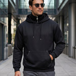 KZZ Men's Long-Sleeve Short-Sleeve Hooded Sweatshirt