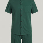 KZZ Men's smart-casual athletic short-sleeve tops and shorts