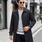 KZZ Men's Solid-Color Mid-Length Business-Casual Jacket