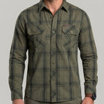 KZZ Men's long-sleeve plaid shirt