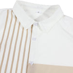 KZZ Men's Short-Sleeve Shirt and Shorts Set with Striped Paneling