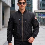KZZ Men's Retro Long-Sleeved Thick Air Force Pilot Jacket