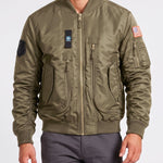 KZZ Men's Retro Long-Sleeved Thick Air Force Pilot Jacket