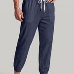 KZZ Men's Casual Straight-Leg Cropped Trousers