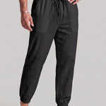 KZZ Men's Casual Straight-Leg Cropped Trousers