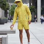 KZZ Hooded jacket and elastic-waist shorts