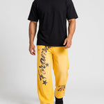 KZZ Men's Graffiti Gradient Washed Letter Print Street Style Sports Pants