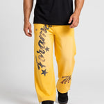 KZZ Men's Graffiti Gradient Washed Letter Print Street Style Sports Pants