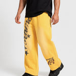 KZZ Men's Graffiti Gradient Washed Letter Print Street Style Sports Pants