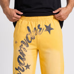 KZZ Men's Graffiti Gradient Washed Letter Print Street Style Sports Pants